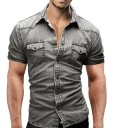 Heren denim overhemd F458 4