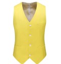Heren elegante knoopvest met zakken en borstzak Effen formeel vest Verschillende kleuren Formele stijl Polyester 10