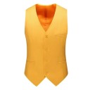 Heren elegante knoopvest met zakken en borstzak Effen formeel vest Verschillende kleuren Formele stijl Polyester 18