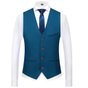 Heren elegante knoopvest met zakken en borstzak Effen formeel vest Verschillende kleuren Formele stijl Polyester 17