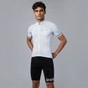 Heren fietsset Shirt met korte mouwen en shorts met witte bretels en padding 90 % polyester en 10 % Lycra Wit en zwart 2