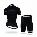 Heren fietsset Shirt met korte mouwen en shorts met zeem 90 % polyester en 10 % Lycra Zwart shirt met gele details 1