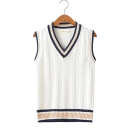 Heren gebreide vest met V-hals polyester katoen zonder mouwen voor layering over een shirt, dagelijks gebruik en casual stijl 6