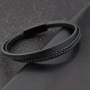 Heren gevlochten leren armband 3