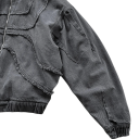 Heren grijze katoenen hoodie met rits Stijlvolle hoodie met fijn patroon Comfortabele sportkleding voor elke dag 4