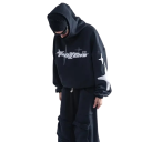 Heren hoodie met opdruk Effen hoodie van katoen en polyester in verschillende kleuren Stijlvolle hoodie voor moderne mannen 5