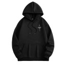 Heren hoodie met zakken Effen sport hoodie met een fijn kompaspatroon aan de voorkant en op de achterkant Comfortabel polyester materiaal 3