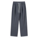 Heren joggingbroek eenkleurig met fleece aan de binnenkant, met zakken, met een koord, polyester, spandex, comfortabele pasvorm voor de winter 8