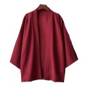 Heren kimono shirt Effen uitvoering Polyester Lichte losse pasvorm voor stedelijke stijl en dagelijks gebruik 9