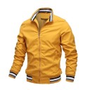 Heren lentejack met elastische manchetten en kraag Lichtgewicht overgangsjack met zakken Sportief urban casual jack 5