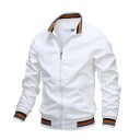 Heren lentejack met elastische manchetten en kraag Lichtgewicht overgangsjack met zakken Sportief urban casual jack 2