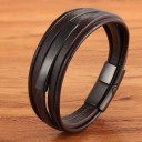 Heren leren armband H375 2