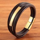 Heren leren armband H375 3