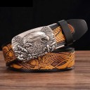 Heren leren riem met adelaar L414 6