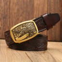Heren leren riem met adelaar L481 5