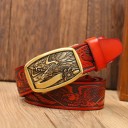 Heren leren riem met adelaar L481 3