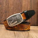 Heren leren riem met adelaar L481 2