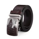 Heren leren riem met krokodil L428 6