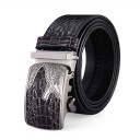 Heren leren riem met krokodil L428 5