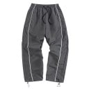 Heren losse broek met elastische tailleband en verstelbare koord aan de onderkant, aangevuld met contrasterende bies aan de zijkant en zijzakken 5