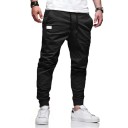 Heren Losse rechte cargobroek Effen kleur Casual sportbroek Comfortabele zakken voor dagelijks gebruik Stijlvolle vrijetijdskleding 3