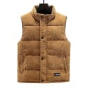 Heren manchester vest met hoge kraag en knoopsluiting over de hele lengte, doorgestikt, zonder mouwen met zijzakken 6