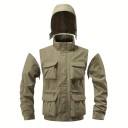 Heren outdoorjas met rits en meerdere zakken Winddichte jas met afneembare mouwen en capuchon Sportjas voor de natuur 3