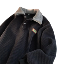 Heren pluche trui met knoopsluiting kraag Lange mouwen Effen warme trui Polyester Universele maat Verschillende kleuren 14