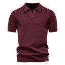 Heren polo met korte mouwen en kraag Effen elegante shirt van polyester en viscose voor dagelijks gebruik 13