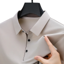 Heren polo met rits V-hals met kraag Korte mouw Effen Polyester Spandex Comfortabele moderne pasvorm 8
