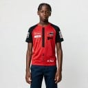 Heren rode t-shirt met korte zwarte mouwen in de stijl van een motorrace shirt voor motorliefhebbers en wegwedstrijden 4