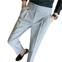 Heren sociale broek met zakken Effen Elegant recht gesneden Comfortabele duurzame broeken voor mannen voor werk, kantoor en formele evenementen Polyester 12