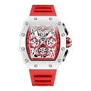Heren sportieve quartz horloge ONOLA Skeleton met datum en lichtgevende wijzers Waterdicht 30 m Behuizing 45 x 51 mm Siliconen band Voor sport 11