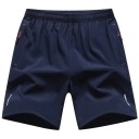 Heren sportshort met elastische tailleband Ademende trainingsshort met ritszakken Reflecterende elementen Comfortabele hardloopshort 4