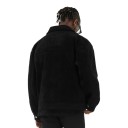 Heren suede herfstjack met metalen rits, kraag en vier voorzakken, korte rechte snit 4