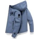 Heren winddichte sportjas met capuchon en rits, spinnenmotief, O-hals, met zakken, POLYESTER, verschillende kleuren 3