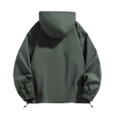 Heren winterjas Winddichte uitvoering Met capuchon Ritssluiting Praktische zakken Duurzaam polyester materiaal Warme winterjas voor koude periodes 4