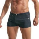 Heren zwembroek in boxershort stijl met denimprint naadloze uitvoering aansluitende pasvorm met korte pijpen voor het strand 1
