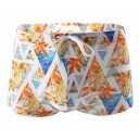 Heren zwembroeken Polyamide Spandex Witte Oranje bladerenprint Met koord Zomer strand voor het zwembad Zee Sportief 1