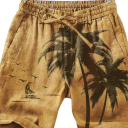 Heren zwemshorts Polyester Effen Palmprint Met Koord En Zakken Zomer Strand En Zwembad 5