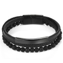 Herenarmband met meerdere lagen kralen 4