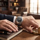 Herenhorloge Met Patroon Wijzerplaat en Luminiserende Indexen Waterdicht tot 100 m Behuizing 36 mm Roestvrij Staal 316L Voor Dagelijks Gebruik 5