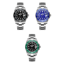 Herenhorloge van roestvrij staal, 35-39 mm, waterdicht, duiken, lichtgevende wijzers, vouwsluiting, zakelijk, casual, sport 2