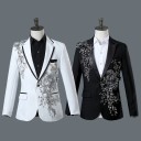 Herenjas met 3D zilveren bloemen J2670 1
