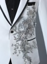 Herenjas met 3D zilveren bloemen J2670 6