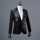 Herenjas met 3D zilveren bloemen J2670 13