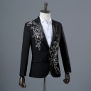 Herenjas met 3D zilveren bloemen J2670 15