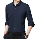 Herenoverhemd lange mouwen Effen uitvoering Knopen sluiting V-hals Spandex en polyamide Comfortabele pasvorm Jaar rond 22