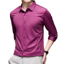 Herenoverhemd lange mouwen Effen uitvoering Knopen sluiting V-hals Spandex en polyamide Comfortabele pasvorm Jaar rond 9