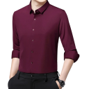 Herenoverhemd lange mouwen Effen uitvoering Knopen sluiting V-hals Spandex en polyamide Comfortabele pasvorm Jaar rond 15